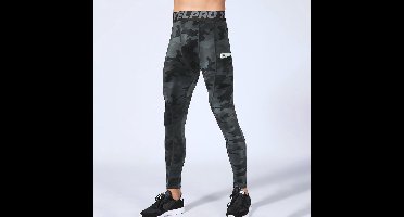 Ruowuhen Sportlegging voor heren, compressiebroek met zakken, sneldrogend, voor sportschool, joggen, hardlopen, sportschool