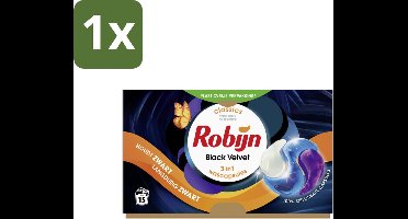 1 x Robijn - 3-in-1 Black Velvet - Wascapsules - 15 Wasbeurten - Zwart Wasmiddel - Donkere Was - 3-in-1 Wasmiddel - Wasverzachter - Geur Wasmiddel
