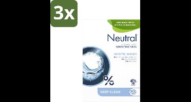 Neutral - Waspoeder - Witte was - Parfumvrij - Gevoelige huid - 18 wasbeurten - Bulkverpakking - 3 stuks