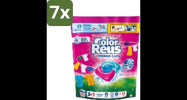 Color Reus - 3+1 Power Caps - Gekleurde Was - 65 Wasbeurten - Bulkverpakking - 7 stuks