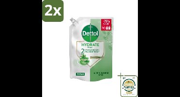 Dettol - Handzeep Navulling - Hydrate - Aloë Vera & Bamboe - 500 ml - Voordeelverpakking - 2 stuks - Aloë vera handzeep - Bamboe handzeep