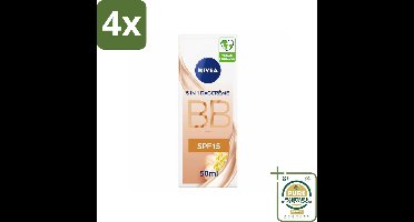 NIVEA - Essentials BB Crème Medium - BB Crème - SPF 15 - Hydrateert & Camoufleert - 50 ml - Voordeelverpakking - 4 stuks - NIVEA - Hydraterende crème