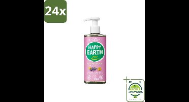 Happy Earth – Handzeep – 100% Natuurlijk Lavender Ylang – 300 ml - Voordeelverpakking - 24 stuks - Natuurlijke handzeep - Vegan handzeep