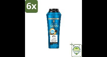 Gliss - Shampoo - Aqua Revive - Voor Hydraterend en Fris Haar - 250 ml - Voordeelverpakking - 6 stuks - Gliss Aqua Revive - Hydraterende shampoo