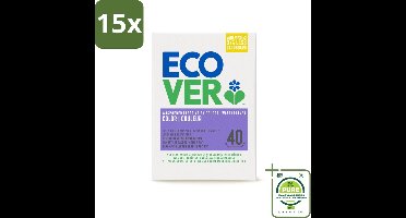 15 x Ecover - Waspoeder Color - Voor gekleurde was - 3 kg - 40 wasbeurten - Grootverpakking - Waspoeder - Gekleurde Kleding - Wasmiddelen - Ecologisch - Biologisch Afbreekbaar
