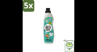 5 x Marcel's Green Soap - Vloeibaar Wasmiddel - Kleur - Perzik & Jasmijn - Effectief & natuurlijk - 23 Wasbeurten - 1 liter - Grootverpakking - Wasmiddel - Biologisch Afbreekbaar - Milieuvriendelijk - Vegan - Perzik
