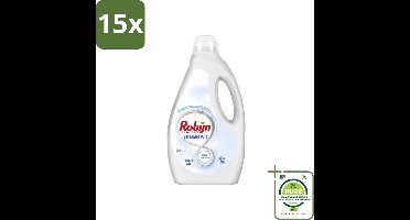 15 x Robijn - Stralend Wit - Vloeibaar Wasmiddel - 60 Wasbeurten - Grootverpakking - Witte Was - Wasmiddel - Vloeibaar Wasmiddel - Witversterkers - Frisse Geur