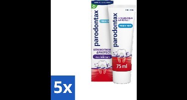 5 x Parodontax - Tandpasta - Strengthen & Protect - Fresh Mint - 75 ml - Tandvleesbescherming - Tandvleesversterking - Hyaluronzuur - Fluoride - Tandplak