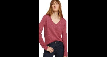 Tom Tailor - Gebreide trui met V-hals - Maat XXL - cozy pink