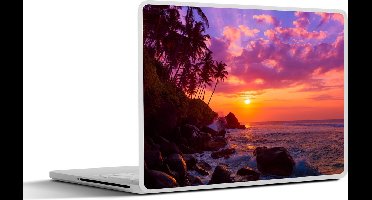 Laptop sticker - 14 inch - Palmboom - Roze - Zee - 32x5x23x5cm - Laptopstickers - Laptop skin - Cover