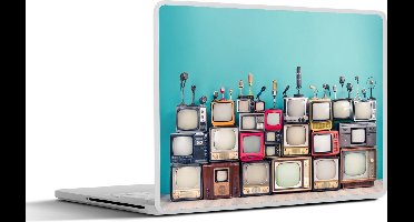 Laptop sticker - 10.1 inch - Televisie - Microfoon - Vintage - 25x18cm - Laptopstickers - Laptop skin - Cover