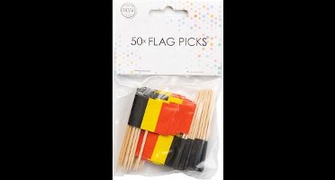Wefiesta - Prikkers Belgie (50 stuks) - WK voetbal 2026 - WK voetbal versiering - Olympische spelen