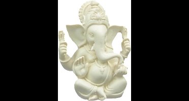 Ganesh beeld wit - 9x12 - Polyresin