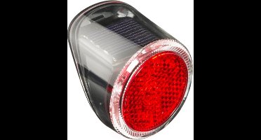 Falkx Solar LED achterlicht - Zonnecel en bewegingssensor - Montage op spatbord - 3 lumen - Rood/Zwart