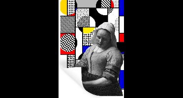 Muurstickers - Sticker Folie - Collage - Mondriaan - Melkmeisje - 20x30 cm - Plakfolie - Muurstickers Kinderkamer - Zelfklevend Behang - Zelfklevend behangpapier - Stickerfolie