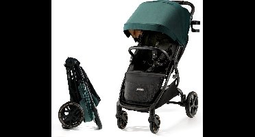 Kinderkraft MITZY Buggy – Tot 27 kg – XL Zitplaats – Lichtgewicht & Compact Vouwbaar – 360° Draaiwielen – Groen