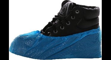 100x Overschoen polyethyleen 30 mu blauw