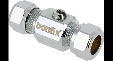 Bonfix Kogelstopkraan met schroevendraaier bediening 15mm knel recht chroom