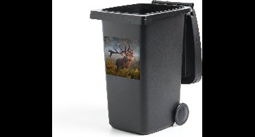 Container sticker Hert - Gewei - Planten - Herfst - 40x40 cm - Kliko sticker