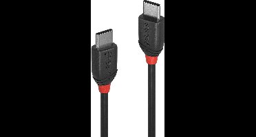 LINDY 36907 USB-kabel USB 3.2 Gen2x2 USB-C stekker, USB-C stekker 1.50 m Zwart Stekker past op beide manieren