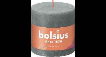 3 stuks Bolsius eucalyptus groen rustiek stompkaarsen 100/100 (62 uur) Eco Shine Eucalyptus Green