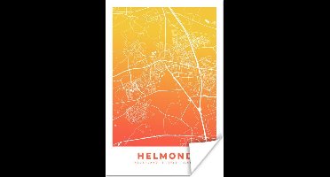 Poster Stadskaart - Helmond - Nederland - Oranje - 20x30 cm - Plattegrond