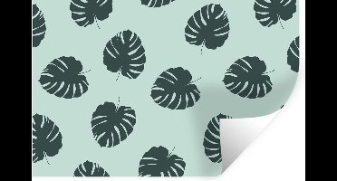 Muurstickers - Sticker Folie - Zomer - Bladeren - Blauw - 30x20 cm - Plakfolie - Muurstickers Kinderkamer - Zelfklevend Behang - Zelfklevend behangpapier - Stickerfolie