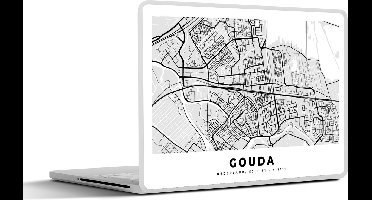 Laptop sticker - 10.1 inch - Kaart - Gouda - Nederland - 25x18cm - Laptopstickers - Laptop skin - Cover