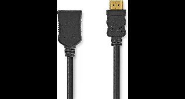 High Speed ​​HDMI-Kabel met Ethernet - HDMI Connector - HDMI Female - 4K@30Hz - 10.2 Gbps - 5.00 m - Rond - PVC - Zwart - Envelop