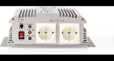 Nedis Auto Omvormer 1000W – 24V / 230V – 2x Stopcontact – Gemodificeerde Sinusgolf – Accuklemmen – Spanningsomvormer