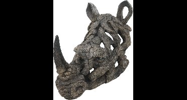 Brulo Schedel Muurdecoratie Trofee Hoofd, Polyresin neushoorn 26 cm