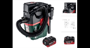 Metabo AS 18 L PC Compact accustofzuiger 18 V 6 l IPX4 stofklasse L nat en droog + 1x accu 10,0 Ah - zonder oplader
