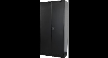 IVOL Archiefkast met slot - Kantoorkast 90 x 185 x 40 cm - Draaideurkast Zwart met 4 legborden