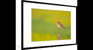 PosterMonkey - Poster - Fotolijst - Vogel - Dieren - Paal - Groen - 90x60 cm - Poster vogels - Poster met kader - Foto in lijst - Poster dieren - Posterlijst - Kader