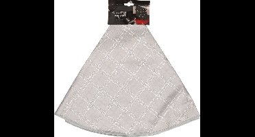 Home and Styling Kerstboomrok - zilver - polyester - glitter - 90 cm