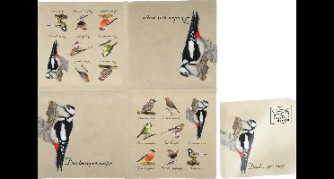 Servetten met vogels print - 20x - papier - 33 x 33 cm - tuinvogels - 3 laags