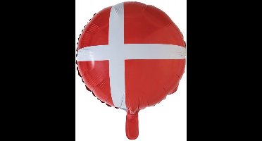 Wefiesta Folieballon Denemarken 45,5 Cm Rood/wit