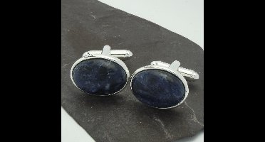Manchetknopen - Edelsteen Ovaal Sodaliet
