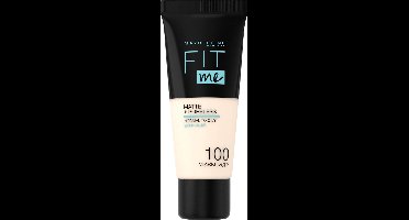 Maybelline New York - Fit Me Matte + Poreless Foundation - 100 Warm Ivory - Medium Dekkende Foundation met Matte Finish voor de Normale tot Vette Huid - 30 ml
