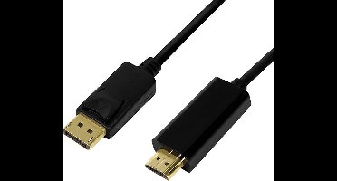 LogiLink CV0126 video kabel adapter 1 meter DisplayPort HDMI Type A (Standaard) Zwart
