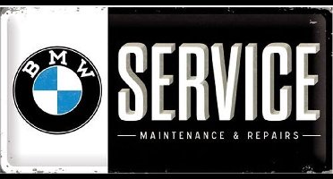BMW Service Metalen wandbord in reliëf 25x50 cm