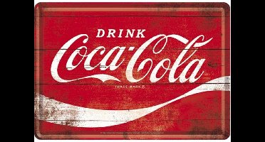 Coca Cola Metalen Postkaart 10 x 15 cm - leuk om te verzenden