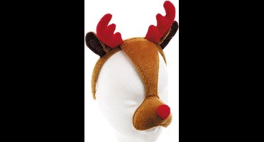 Dierenmasker rendier met geluid op diadeem