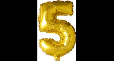 Folieballon cijfer 4 goud 41 cm