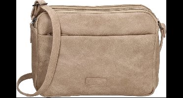 Beagles Dunas Crossbody Schoudertasje Trendy Bag - Dames Tas - Donkertaupe
