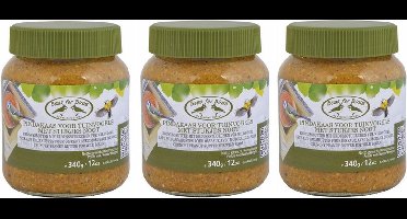 Best for Birds Vogelvoer - 3x - pindakaas - met stukjes noot - 340 gram - in pot
