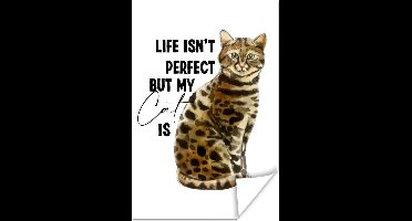 Poster Life isn't perfect but my cat is - Spreuken - Quotes - Katten - 20x30 cm