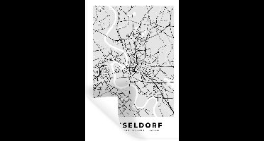 Muurstickers - Sticker Folie - Duitsland - Stadskaart - Plattegrond - Düsseldorf - Kaart - 20x30 cm - Plakfolie - Muurstickers Kinderkamer - Zelfklevend Behang - Zelfklevend behangpapier - Stickerfolie