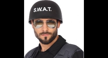 Politie SWAT verkleed accessoire helm voor volwassenen zwart