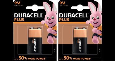Set van 2x Duracell V9 Plus batterijen alkaline - LR61 - Batterijenen pack - Blokbatterijenen
